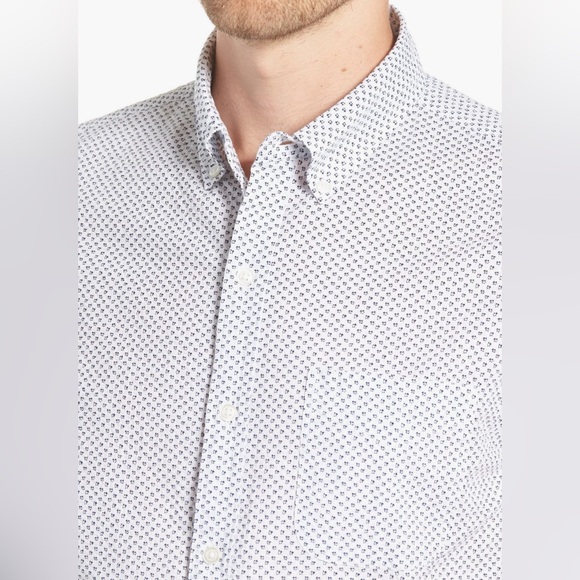 BONOBOS Slim Fit Short Sleeve Button-Up Shirt Size Large - Picture 3 of 6